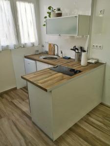 格拉纳达Apartamento acogedor en Granada的厨房配有带水槽的台面
