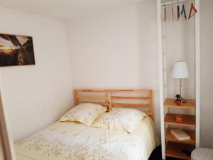 塞尼奥斯Les chevreuils的一间小卧室,配有床和灯