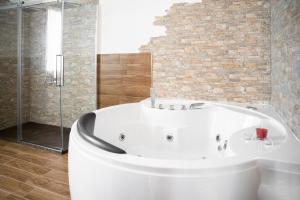 东塞斯特里Agricanto的带淋浴的浴室配有白色浴缸。