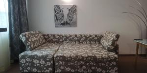 布尔加斯Seaview apartment - Clara Sarafovo - 100m to sea的客厅的一张沙发,两件眼镜