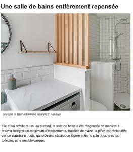 南特Sublime duplex Nantes Cathédrale的白色的厨房设有水槽和淋浴