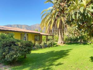 圣地亚哥Paine - Hermosa Parcela de Agrado的院子里有棕榈树的房子