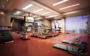 科蒂亚Flat Completo的健身房,配有跑步机和健身器材
