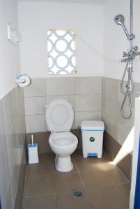 伊奥斯乔拉Grandma Vasiliki Rooms To Let的一间带卫生间和垃圾桶的浴室