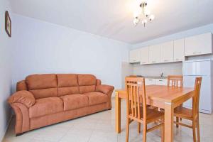 诺维格勒伊斯特拉Two-Bedroom Apartment in Novigrad I的带沙发和桌子的客厅以及厨房。