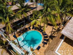 帕杰Aluna Paje的棕榈树度假村的游泳池景