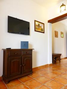 阿尔卡拉艾尔纳维奥乡村酒店-只接待成人的客厅设有壁挂式平面电视。