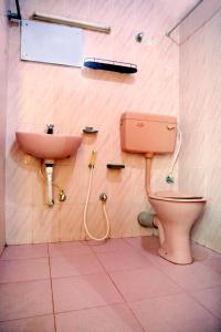 AmbalapulaiRamanilayam Tourist Home的一间带卫生间和水槽的浴室
