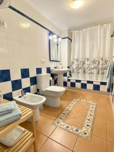 格拉纳迪利亚德亚沃纳Apartamento en Playa de la Tejita, El Medano的浴室配有卫生间、盥洗盆和淋浴。