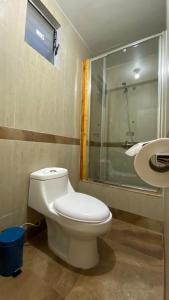 圣佩德罗·德·阿塔卡马Ickota B&B的一间带卫生间和水槽的浴室