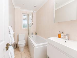 切尔滕纳姆10 Tivoli Mews - By Luxury Apartments的白色的浴室设有卫生间和水槽。