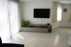 萨斯阿尔马格尔Aristella的客厅的墙上配有平面电视。