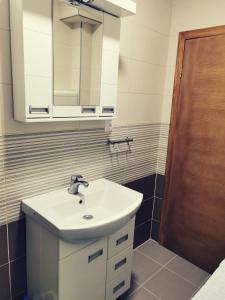 新瓦罗什Nikolaj Lux的一间带水槽和镜子的浴室