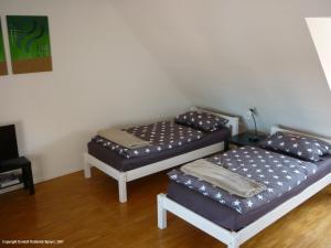 施派尔Domizil Domblick Speyer City, Garage, 50m2的双床间设有2张单人床。