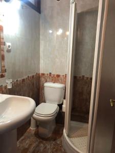 塞埃Casa Divina Elías Sixto Pampín的浴室配有卫生间、盥洗盆和淋浴。