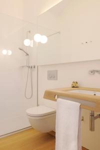 LonguichWeinKulturgut Longen-Schlöder的白色的浴室设有卫生间和水槽。