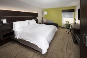 Middlesboro米德尔斯堡智选假日酒店的酒店客房设有一张大床和一张书桌。