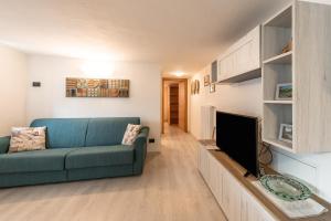 维哥迪法萨Appartamento Ciasa Ciaslir的带沙发和平面电视的客厅