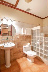 圣何塞Hotel Casa Roland San Jose的一间带卫生间和水槽的浴室