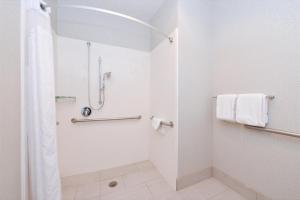 威克瑟姆威克瑟姆假日快捷酒店的带淋浴和卫生间的白色浴室