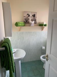 巴林罗布Mayfield House Holiday home的一间带水槽和卫生间的浴室
