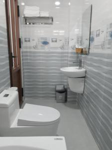 潘切Biển Nhớ Hotel & Coffee的白色的浴室设有卫生间和水槽。