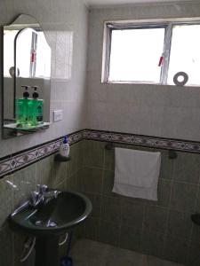 比亚维森西奥Kaliawiri Bird Lodge & reserve的一间带水槽和镜子的浴室