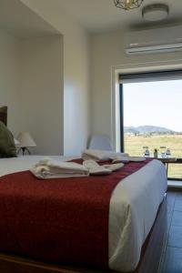瓜达鲁佩镇Xaroma的一间卧室设有一张大床和大窗户