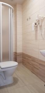 德鲁斯基宁凯代纳瓦酒店的带淋浴、卫生间和盥洗盆的浴室