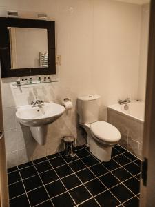 布罗德福德布罗德福德酒店的浴室配有卫生间、盥洗盆和浴缸。
