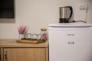 迈季代勒舍姆斯Adan - Suietes的厨房配有冰箱顶部的搅拌机