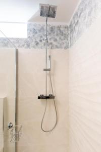 梅拉诺Dolce vista的浴室内悬挂着水管的淋浴