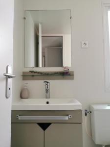斯维蒂尤拉伊Mobile Home Rock 'n' Sea的一间带水槽和镜子的浴室