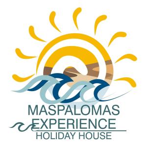 马斯帕洛马斯Maspalomas Experience Holiday House的太阳和波的矢量图,用文本maszapahuas