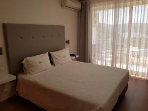 吉尔斯格雷斯拉戈亚阿苏尔酒店的一间卧室设有一张床和一个大窗户