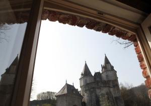 杜柏La ruelle的从窗户可欣赏到城堡的景色