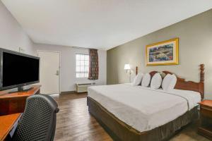 Lester费城机场品质酒店 的配有一张床和一台平面电视的酒店客房