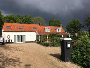 米德尔堡't Zeeuwse licht的车道前有橙色屋顶的房子