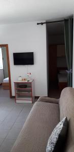 德雷斯Apartments Andrijana的客厅配有平面电视和沙发。