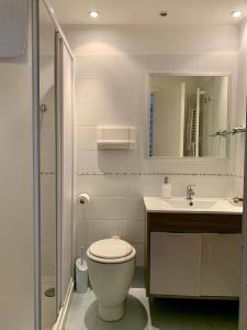 威尼斯AL CAMPANIEL BED AND BREAKFAST的浴室配有卫生间、盥洗盆和淋浴。