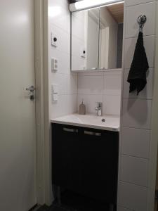 卡拉约基Aurinkoranta B4 merinäköalalla的一间带水槽和镜子的浴室