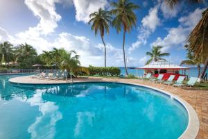 RaphuneLimetree Beach Resort by Club Wyndham的一座棕榈树和海洋游泳池
