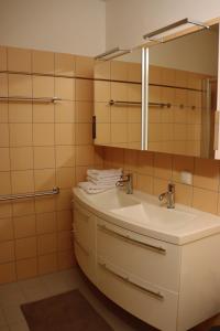 巴德小基希海姆Appartement Kaiserhof的一间带水槽和镜子的浴室