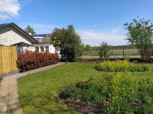 阿尔森De Kuiperij的一座带草地和鲜花的院子的房子