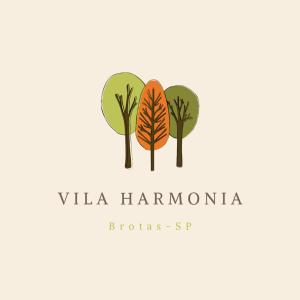 布罗塔斯Vila Harmonia Brotas的三棵树,树上贴着树叶标志