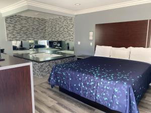 布雷亚丽晶汽车旅馆的酒店客房配有一张床和浴缸。