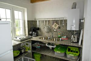 LombaVivenda Flores - Casa Hortensia的厨房配有水槽和台面