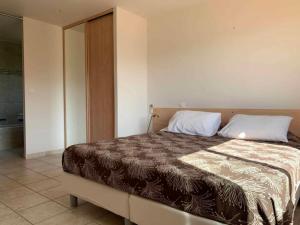 阿帕涅托Les Villas de Lava的一间卧室配有一张大床和两个枕头