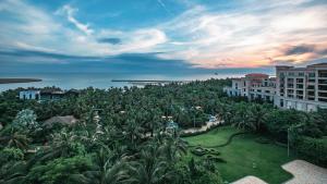 海口海口国宾馆（雅高集团管理）的棕榈树度假村的空中景致