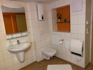 HainewaldePiccola Casa的一间带卫生间和水槽的浴室